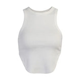 Y2K Basic Solid Tank Top Women Basic Irregular Hem Backless Sexy Club Casual Summer 2021 Vintage Sleeveless Crop