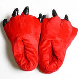 Winter Warm Soft Indoor Floor Slippers Women Men Children Shoes Paw Funny Animal Christmas Monster Dinosaur Claw Plush