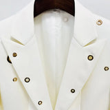 Star Fashion New Heavy Industry Metal Hole A Buckle Blazer Trouser Suit