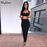 spaghetti straps crop tops skirt 2 pieces sets 2019 summer women neon green solid party streetwear female slim