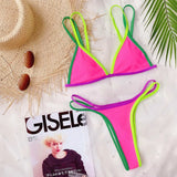 Patchwork Sexy Bikinis Women 2020 New Arrival Straps Padded Bra Push Up Bikini High Waist Swimsuit Female