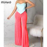 Women Casual Loose Pants Wide Leg Solid Color Trousers-Outfit