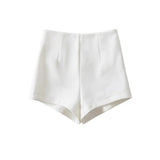 Trendy Ladies' High-Waisted Suit Shorts Summer's New Spicy Girls' Solid-Color Tight-Fitting Buttocks Hot Pants-Outfit