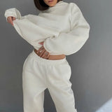 Women's Hoodie Pants Set Oversized Long Sleeve Sportwear Tracksuit Set 2021 Autumn Winter Suits On Fleece For