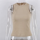 Woherb Summer New Slim Short Sexy Slim Vest-Outfit