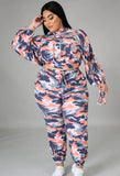 Fall Plus Size Multi Camou Hoodies and Pants