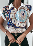Casaul Retro Print Short Sleeve