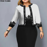 Women Elegant Two Piece Set Christmas Bodycon Dress Fall Winter High Waist Ensemble Robe Femme Medium Long Party Dresses-Outfit