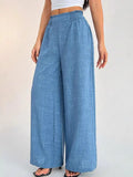 Loosely-Broadly Bagging Rubber-Legged Casual Trousers In Autumn