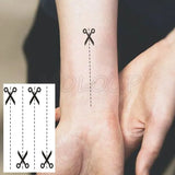 Water Transfer Tattoo Sexy Black Letter Lifeline Tattoo Body Art Waterproof Temporary Fake Flash Tattoo for Man Woman