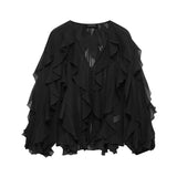 Spring 2025 New Long Fashion Loose Design Niche Laminated Shirt Top