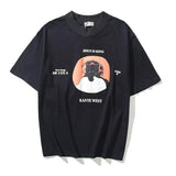 West Oil Painted Letter Foam Loose T Shirts Men and Women High Street Short Sleeve Oversize Tshirt