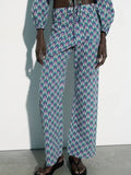 2023 Women Summer Straight Pants Fashion Print Buttons Pockets Female Elegant Street Thin Pant Trousers Clothing-Outfit