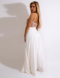 Formal Strap Patchwork See Through Belted Cape