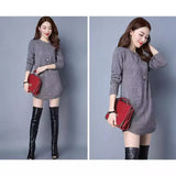 Woherb Korean Version Of The Long Round Collar Long Sleeve Slim Sleeve Knit Bottom Shirt Autumn And Winter New Pure Color Sweater Female Tide-Outfit
