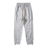 Side Full Zipper Drawstring Sweatpants Mens Oversize High Street Loose Casual Trousers Solid Baggy Hip Hop Track
