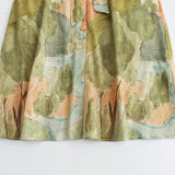 Spring Print Lapel Sleeveless Belt Dress 2183043-Outfit