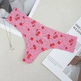 Fabric!Dermeal Lace Comfortable Breathable Thin And Scarless Lady T-Shirt Trousers Heart-Shaped Rose Cherry Print