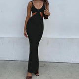 hirigin Sexy irregular bandage party dress Sleeveless backless spring summer maxi club dress Women dinner fashion dress