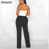 Elegant Women Chic Bowknot Butterfly Splicing Strapless Crop Tops Streetwear Sexy Party Prom Even Croped T-shirt-Outfit