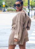 Adjustable Drawstring Long Sleeve Sweater