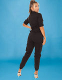 Casual Zipper With Pockets Long Sleeve Draw Cord