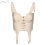 Women Sexy Low Cut Solid Crop Top Camisole Sleeveless Backless Tank Tops Party Lady Casual Streetwear 2020