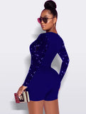 Sequins Upper Long Sleeve Sexy
