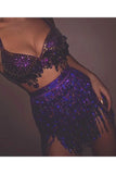 Sexy 2 Piece Outfits Backless Low Cut Bra Crop Tops Bandage Long Tassel Mini Skirts Women Clubwear Matching Sets 928-0-Outfit