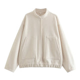 New 15 Color Loose Casual Jacket Street Y2K Collar Dark Buckle Coat Female