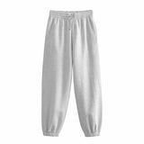 New Basic Short Style Sweater 8417803 Elastic Waist Jogging Trousers Set-Outfit