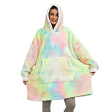 Print Hoodie Sweatshirt Women Fleece Christmas Oversized Hoodies Giant TV Blanket With Sleeves Loose Pullover Xmas