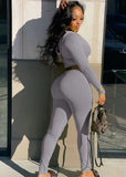 Casual Zip Hoody Cropped 2 Piece Tracksuits