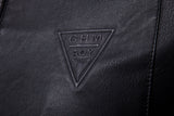 Men's Fashion Stand Collar Jacket Men Autumn Winter Pu Jacket New Leather Coat Slim Long Sleeve Solid Color-Outfit