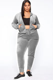 Fall Plus Size Casaul Solid Hoodies And Pant