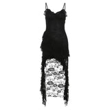 Woherb Summer New Women's Wear Pure Desire Wind Sexy Hot Girl Hollow Out Lace Package Hip Dress-Outfit