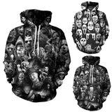 Horror Movie Clown Hoodies Winter Funny Characters 3D Print Mens Sweatshirt Fashion Full Printed Plus Size Unisex