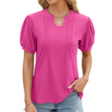 / Summer 2024 New V-Neck Solid Color Hit A Short-Sleeved Loose T-Shirt Jacket Women-Outfit