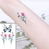 Beautiful Rose Flowers Body Art Neck Abdomen Waterproof Fake Tattoo Sexy for Woman Men Flash Temporary Small Size Tattoo