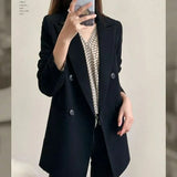 Woherb Small Suit Jacket Female 2024 New Autumn Korean Version Of The British Wind Loose Temperament Foreign Fashion-Outfit