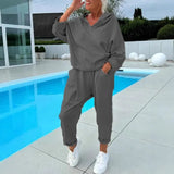 Women's Solid Color Hooded Sweatshirts In The Fall Of