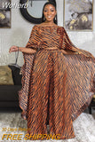 Print Dresses for Women 2 Piece Set Dashiki Off Shoulder Dress Pants African Clothes Bazin Famous Suit Vetement Femme-Outfit
