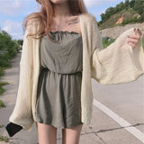 Women Summer Sun-proof Hollow Out Solid Thin Soft Breathable Elegant Holiday Minimalist Female Fashion Ulzzang New