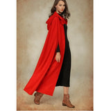 Solid Cloak Woman Cape Hooded Long Fashion Coat Cosplay Party Sleeveless Winter Cardigan Halloween Festival