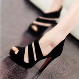 Sandalia Feminina Summer Gladiator High Heels Peep Toe Sandals Casual Shoes Woman Waterproof Platform Sandals