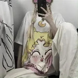 Gray Tshirt Streetwear Loose Summer T Shirt Women Harajuku Punk Short Sleeves T-shirts Tops Tee Hip Hop Loose Tshirt