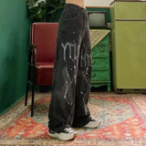 industry American retro streetwear multi-pocket design gradient washed couple loose and versatile cargo pants jeans