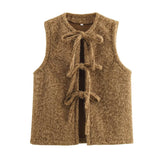 Multi-Color Round Tie With Sleeveless Vest Top 2025 New