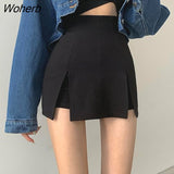 Women Black Fashionable Bodycon Ins All-match Streetwear Summer Female Asymmetrical Mini Sexy Korean Chic Kpop Faldas Y2k-Outfit