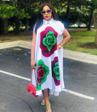 Dresses for Women Print Dashiki African Clothes Bazin Riche Africa Ankara Dress Fashion Elegant Ladies African Clothing-Outfit